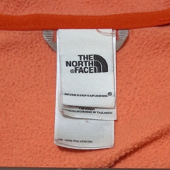 EUC NORTH FACE POLARTEC CLASSIC Sz. S/P Orange Zippered Hoodie - Picture 3 of 14